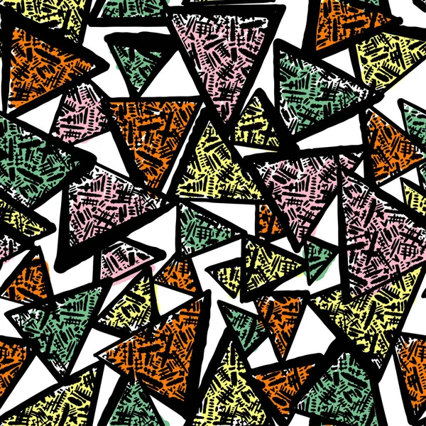 Motif répétitif sans couture de coups de pinceau à encre textile dans doodle g — Image vectorielle