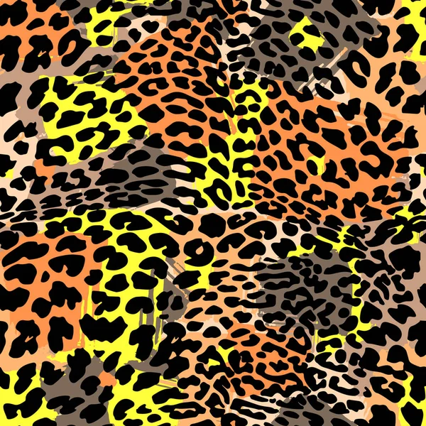 Mode Luipaard exotische naadloze patroon. — Stockvector