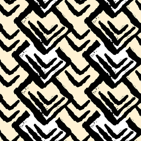 Bezproblémová brushpen textilní doodle vzor grunge textura — Stockový vektor