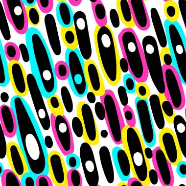 Memphis tarzı el çekilmiş dokulu seamless modeli