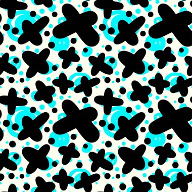 Memphis tarzı el çekilmiş dokulu seamless modeli