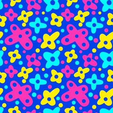 Memphis tarzı el çekilmiş dokulu seamless modeli