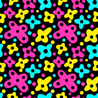 Memphis tarzı el çekilmiş dokulu seamless modeli