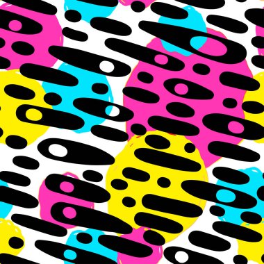 Memphis tarzı el çekilmiş dokulu seamless modeli