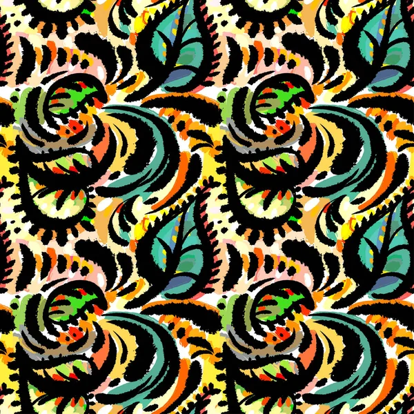 Sömlös akvarell textil doodle mönster grunge konsistens — Stock vektor