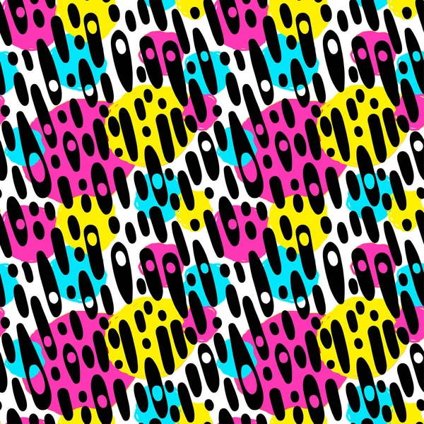 Memphis tarzı el çekilmiş dokulu seamless modeli