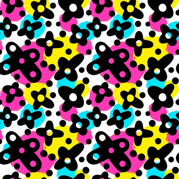 Memphis tarzı el çekilmiş dokulu seamless modeli