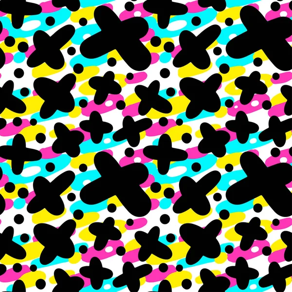 Memphis tarzı el çekilmiş dokulu seamless modeli