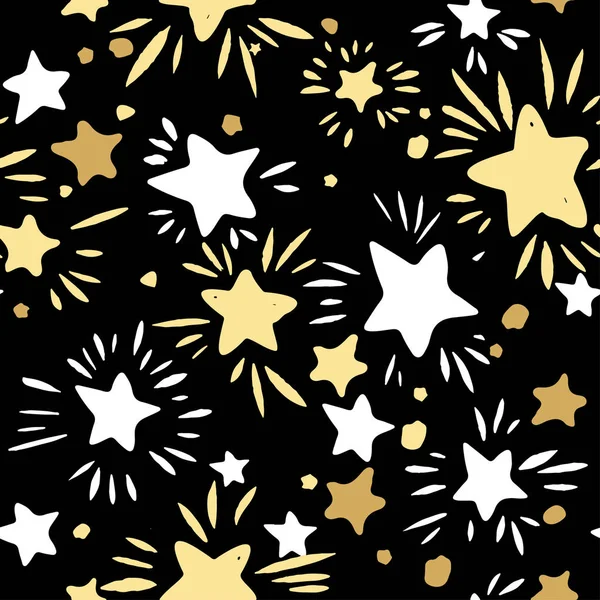 Αστέρι χωρίς συγκόλληση Pattern.Textile μελάνι πινέλο εγκεφαλικά επεισόδια υφή στο doodl — Διανυσματικό Αρχείο