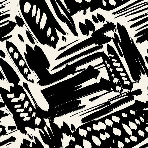 Seamless brushpen textile doodle pattern grunge texture — Stock Vector