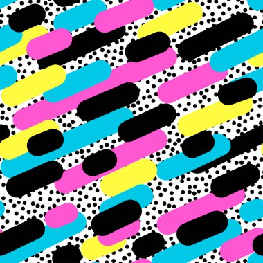 Memphis tarzı el çekilmiş dokulu seamless modeli