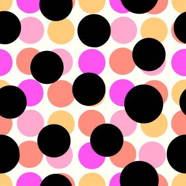  Polka Noktaları dikişsiz desen. Tekstil mürekkep fırça darbeleri doku i