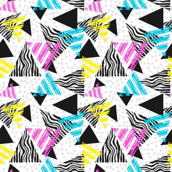 Memphis tarzı el çekilmiş dokulu seamless modeli