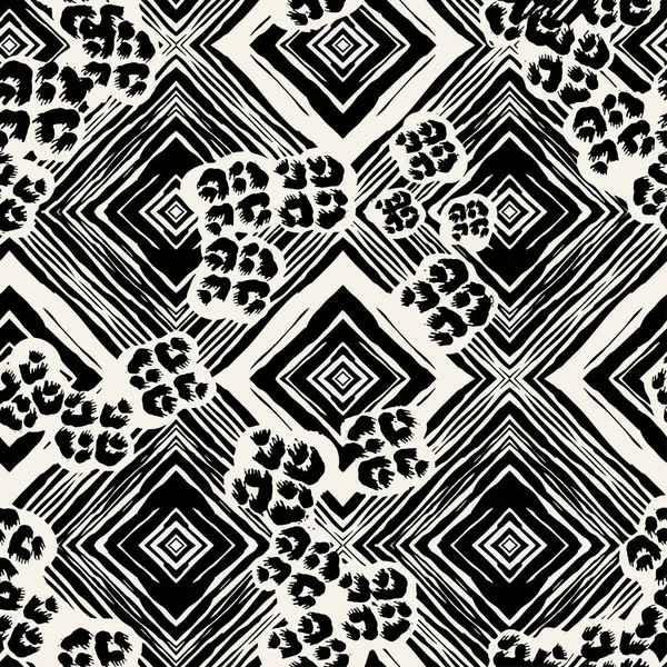 Estampado de patrón textil sin costuras. Mano expresiva de moda. — Archivo Imágenes Vectoriales