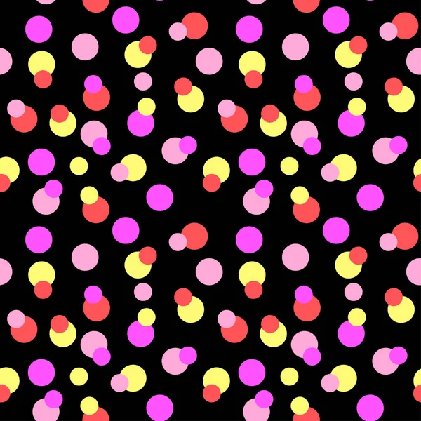 Polka Dots sem costura padrão.Tinta têxtil pinceladas textura i — Vetor de Stock