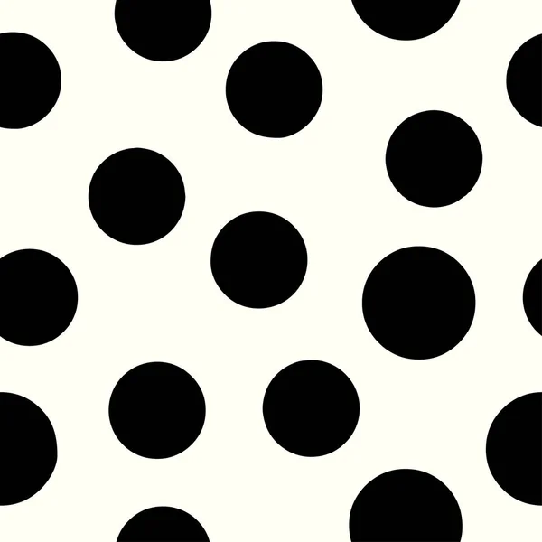 Polka Dots seamless pattern.Textile ink brush strokes texture i — Stock Vector