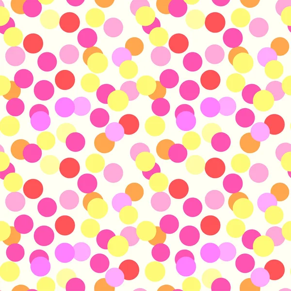 Polka dots naadloze patroon. Textiel inkt penseelstreken textuur i — Stockvector