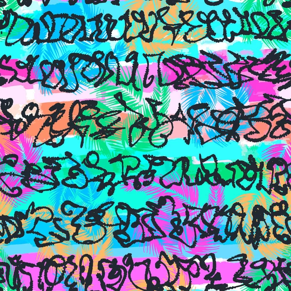 Текстильний безшовний візерунок з графіті каракулі — стоковий вектор