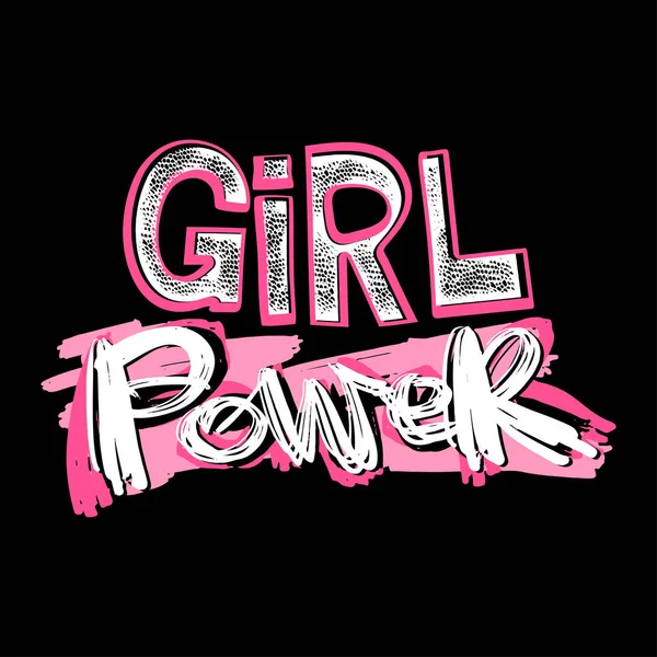 描かれた動機 p をレタリングの手で女の子の powerfeminism スローガン — ストックベクタ