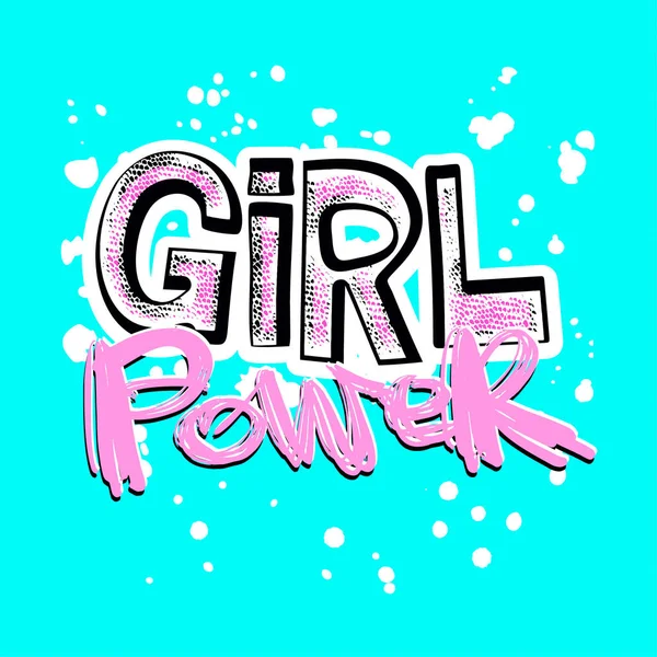 Girl Powerfeminism Slogan mit Handschrift gezeichnet Motivation p — Stockvektor