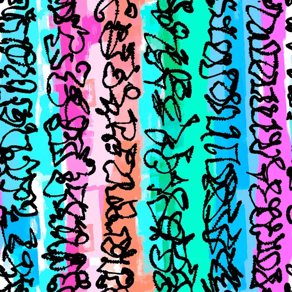 Textilnahtloses Graffiti-Doodle-Muster — Stockvektor