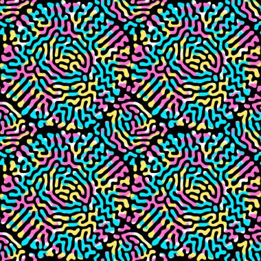 Memphis tarzı el çekilmiş dokulu seamless modeli