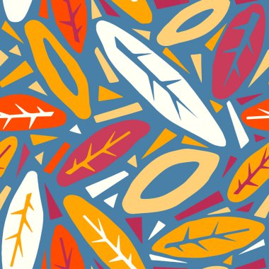 Desen, trendy kesip kolaj yazdırma Dikişsiz sonbahar yaprakları, 