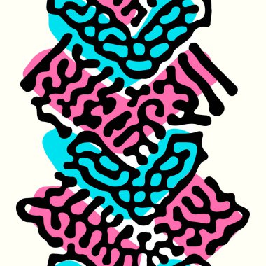 Yinelenen Tekstil, mürekkep fırça darbeleri desende doodle 