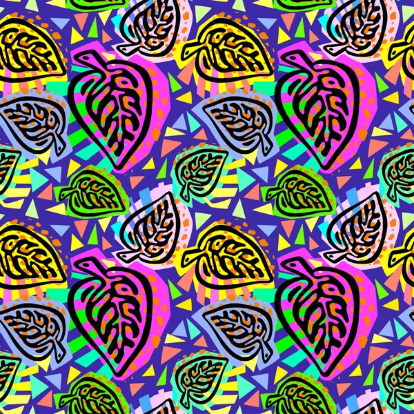 Desen, trendy kesip kolaj yazdırma Dikişsiz sonbahar yaprakları, 