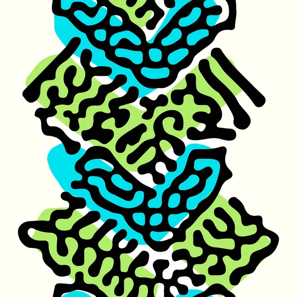 Yinelenen Tekstil, mürekkep fırça darbeleri desende doodle 