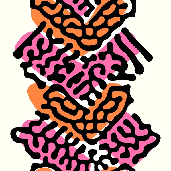 Yinelenen Tekstil, mürekkep fırça darbeleri desende doodle 