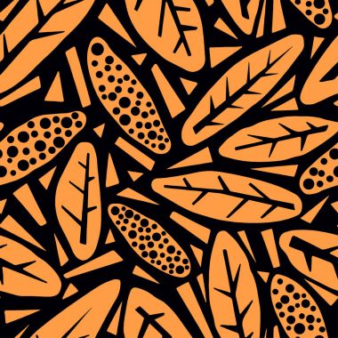 Desen, trendy kesip kolaj yazdırma Dikişsiz sonbahar yaprakları, 