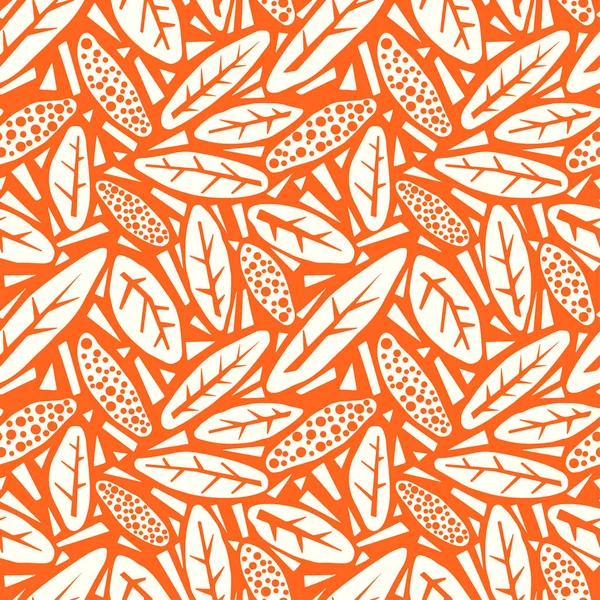 Seamless autumn leaves pattern,trendy print in collage cut out, — Stock Vector