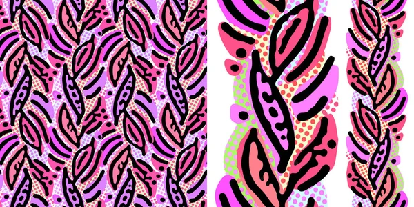 Sömlös upprepande textil bläck borste stroke mönster i doodle g — Stock vektor