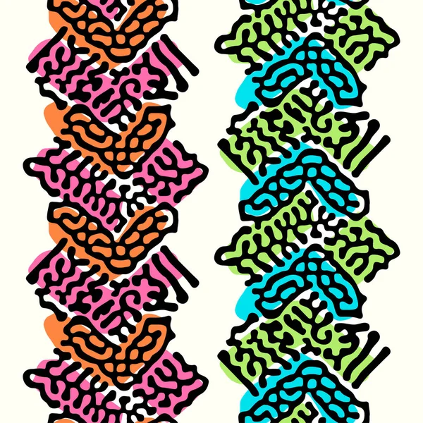 Yinelenen Tekstil, mürekkep fırça darbeleri desende doodle 