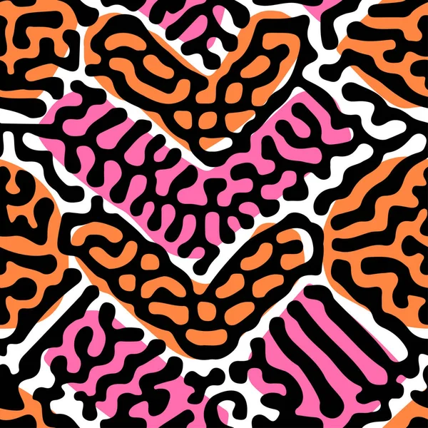 Yinelenen Tekstil, mürekkep fırça darbeleri desende doodle 