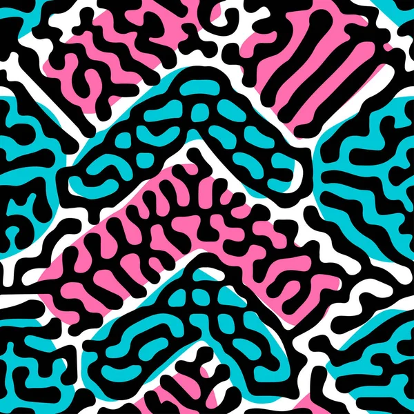 Yinelenen Tekstil, mürekkep fırça darbeleri desende doodle 