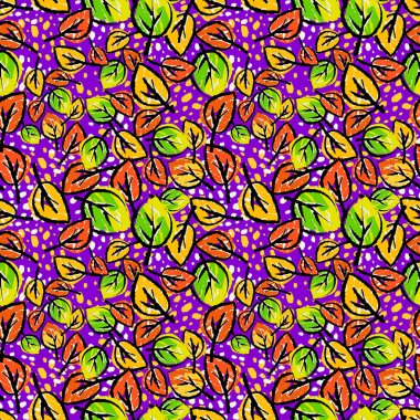 Desen, trendy kesip kolaj yazdırma Dikişsiz sonbahar yaprakları, 