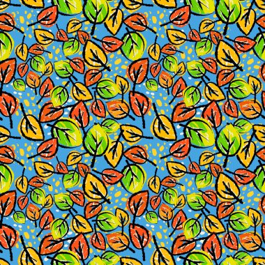 Desen, trendy kesip kolaj yazdırma Dikişsiz sonbahar yaprakları, 