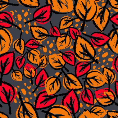 Desen, trendy kesip kolaj yazdırma Dikişsiz sonbahar yaprakları, 