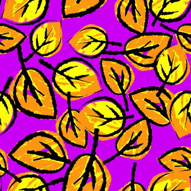 Desen, trendy kesip kolaj yazdırma Dikişsiz sonbahar yaprakları, 