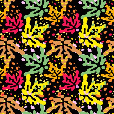 Desen, trendy kesip kolaj yazdırma Dikişsiz sonbahar yaprakları, 