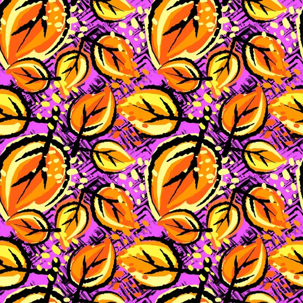 Desen, trendy kesip kolaj yazdırma Dikişsiz sonbahar yaprakları, 