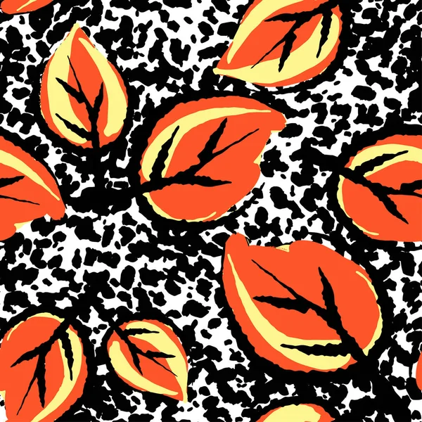 Desen, trendy kesip kolaj yazdırma Dikişsiz sonbahar yaprakları, 