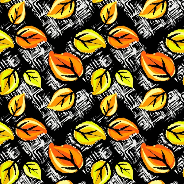 Desen, trendy kesip kolaj yazdırma Dikişsiz sonbahar yaprakları, 