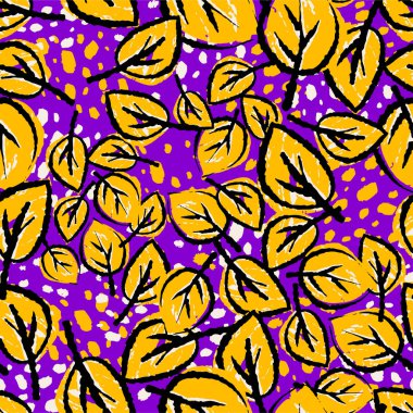 Desen, trendy kesip kolaj yazdırma Dikişsiz sonbahar yaprakları, 