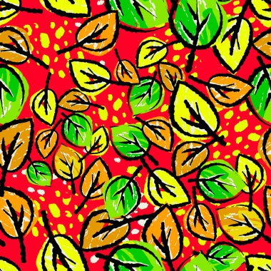 Desen, trendy kesip kolaj yazdırma Dikişsiz sonbahar yaprakları, 