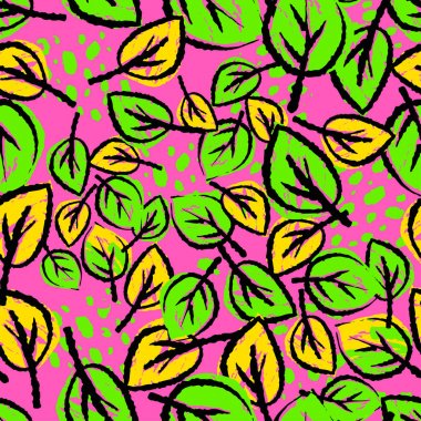 Desen, trendy kesip kolaj yazdırma Dikişsiz sonbahar yaprakları, 