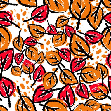 Desen, trendy kesip kolaj yazdırma Dikişsiz sonbahar yaprakları, 