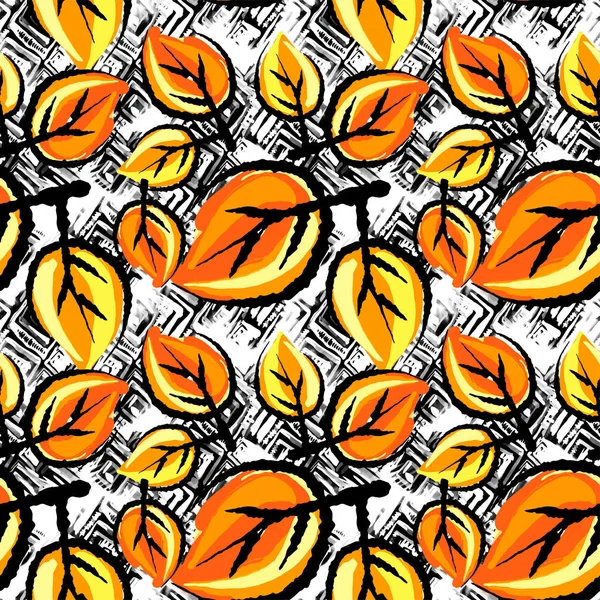 Desen, trendy kesip kolaj yazdırma Dikişsiz sonbahar yaprakları, 